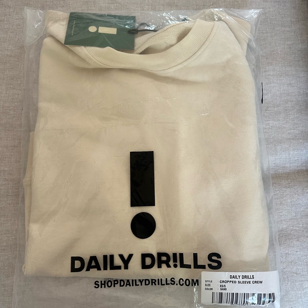 Daily Drills Cream Crewneck Top